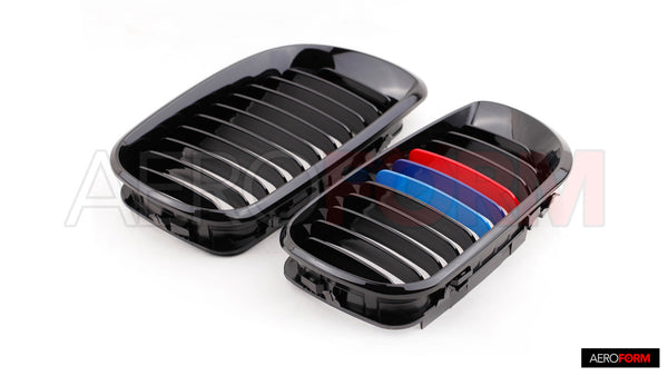 E46 4D 02-05 Glossy Black Front Grille + M Colors