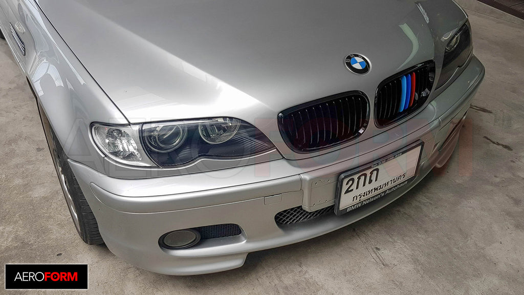 E46 4D 02-05 Glossy Black Front Grille + M Colors
