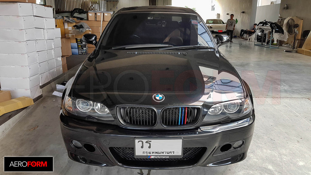 E46 4D 02-05 Matt Black Front Grille + M Colors