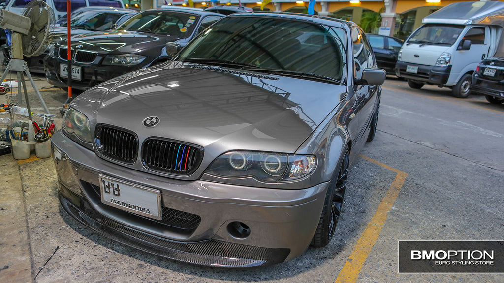 E46 4D 02-05 Glossy Black Front Grille + M Colors