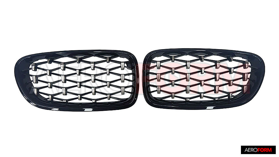 F10 F11 Iconic Diamond Front Grille (Glossy Black)
