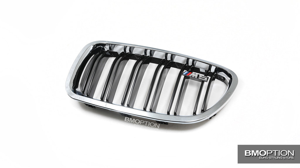 F10 M5 Style Chrome Front Grille (OEM Look)